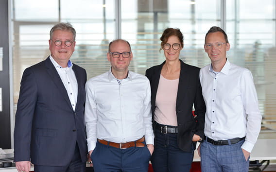 Grünenthal Foundation team: Tom Hermes, Dr. Stephan Frings, Susanne Schmitt-Degenhardt, Patrick Thevis
